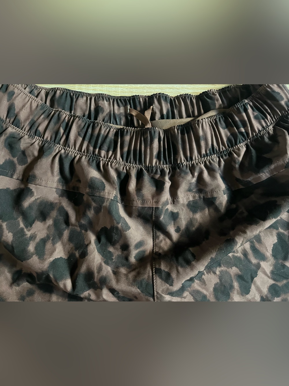 Brown Black Leopard Print Athletic Shorts size M - Picture 12 of 14